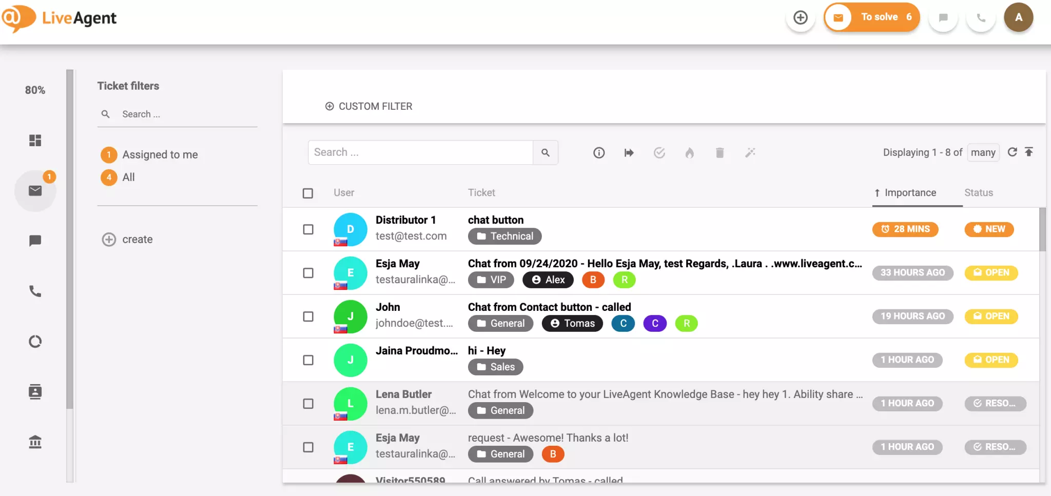 Sustav tiketa u LiveAgentu
