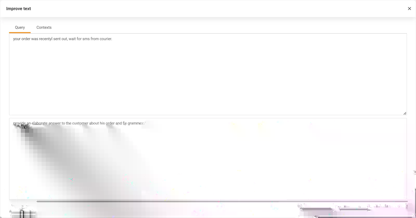 Slika koja prikazuje LiveAgent-ovu funkciju Poboljšaj tekst