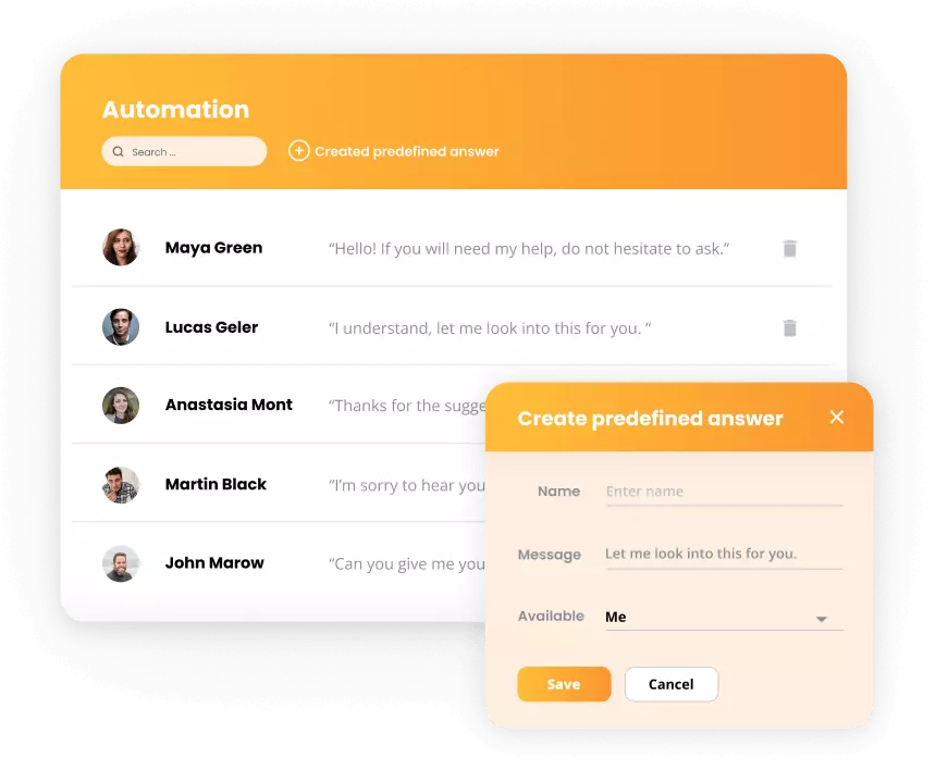 LiveAgentove automatizacije - unaprijed definirani odgovori