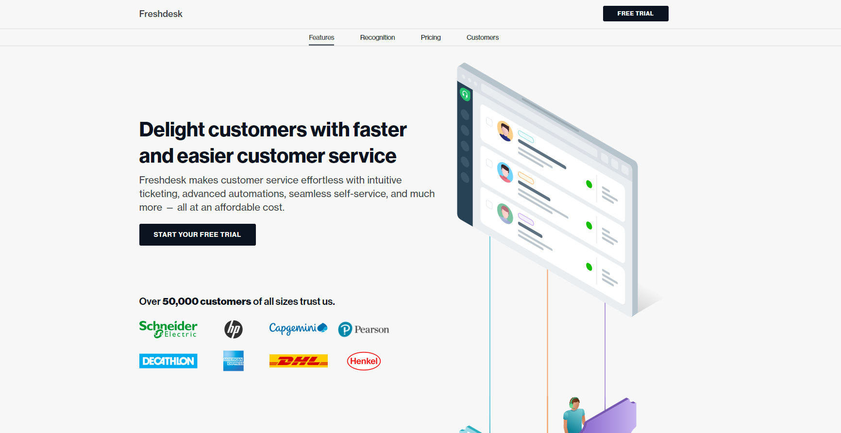 Početna stranica Freshdesk-a