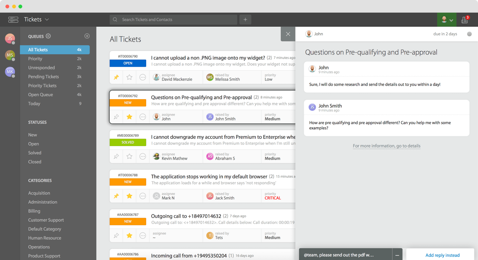 Korisničko sučelje HappyFox-a