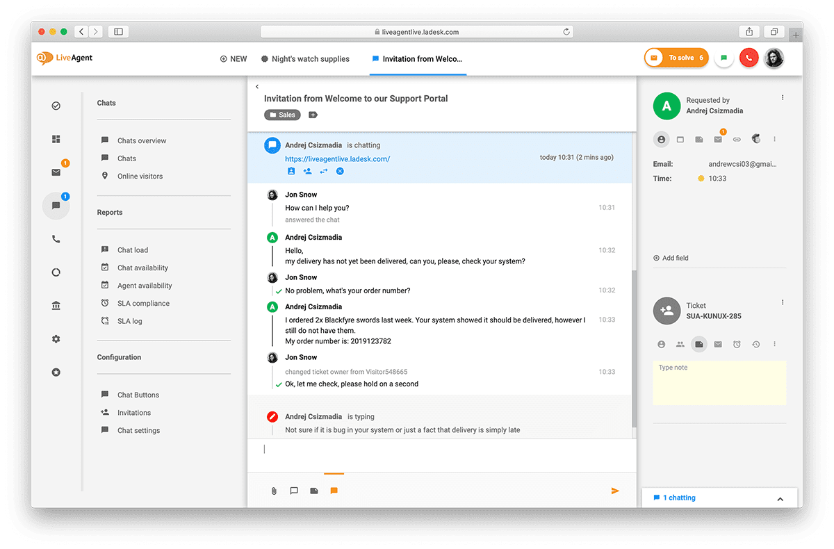 LiveAgent - razgovor u stvarnom vremenu