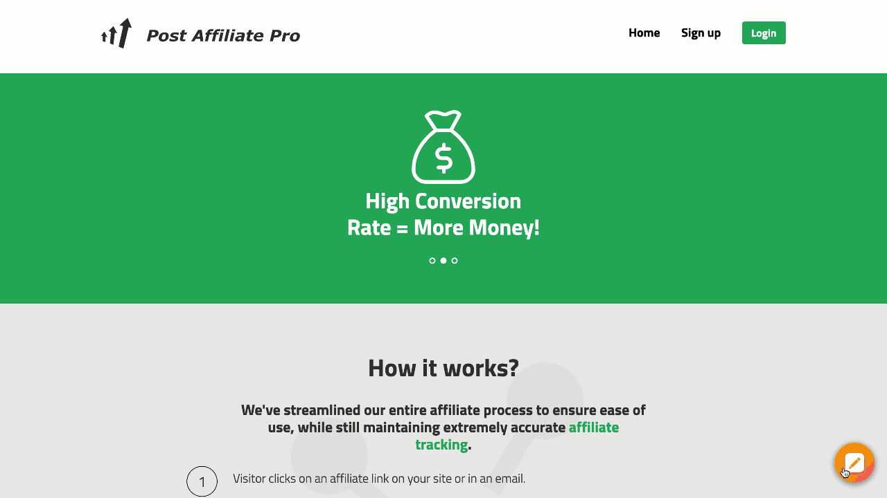Live chat i Post Affiliate Pro