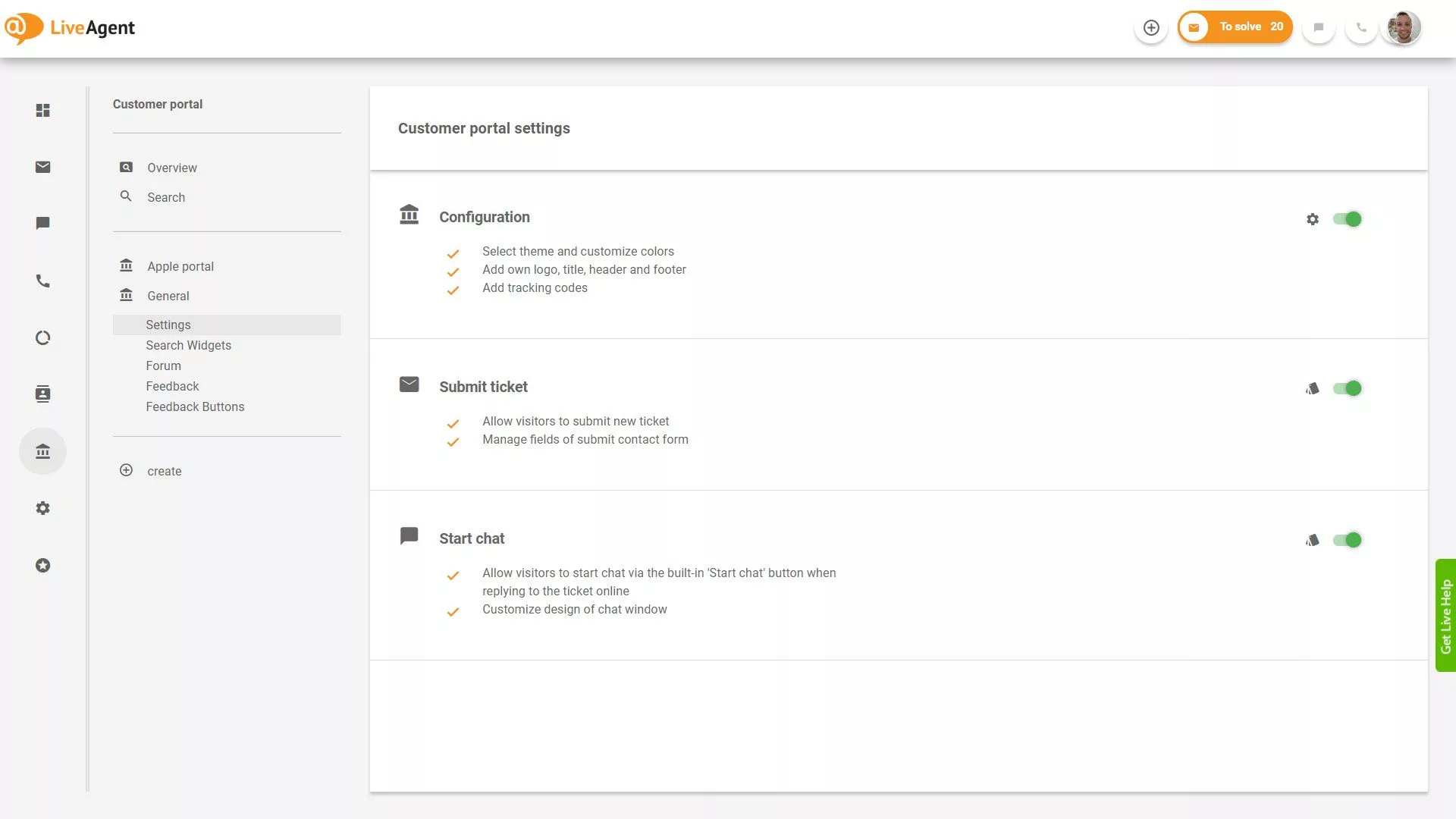 Pregled tiketa LiveAgent unutar aplikacije