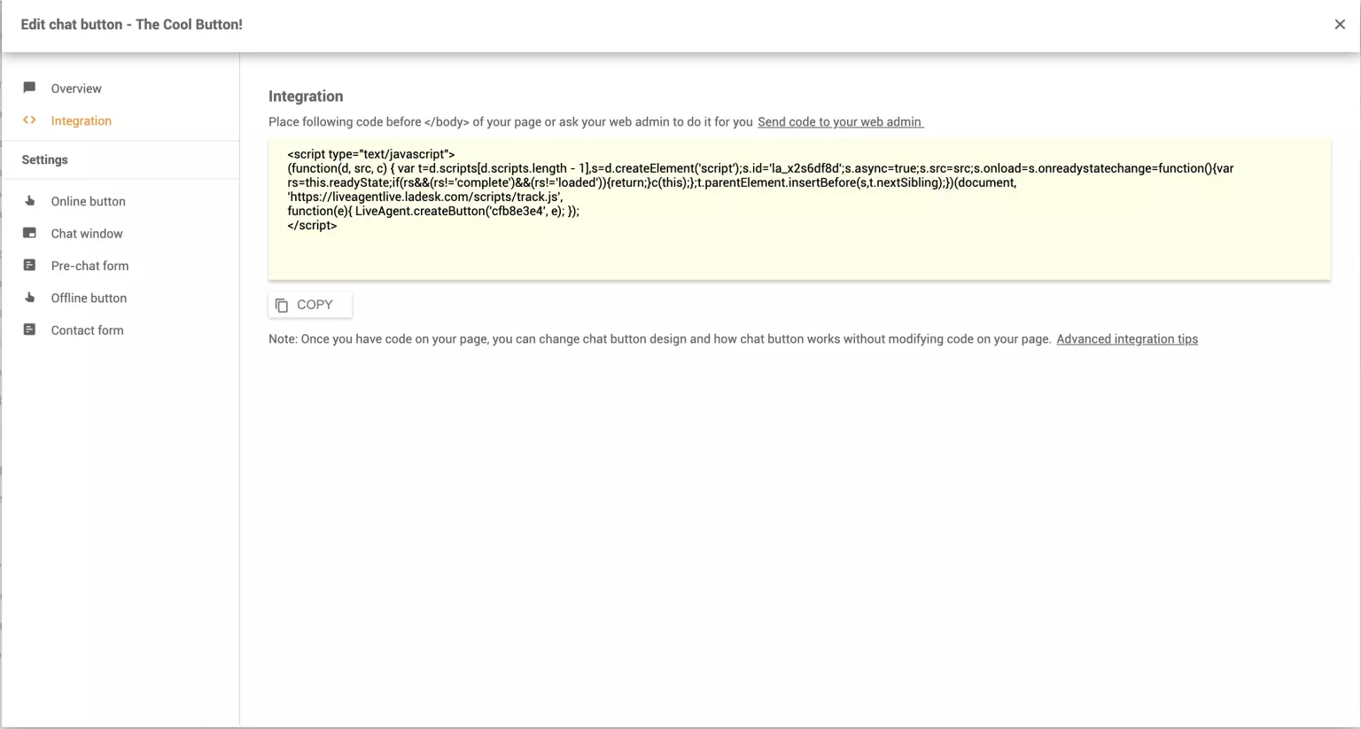 Integrirajte na web stranicu