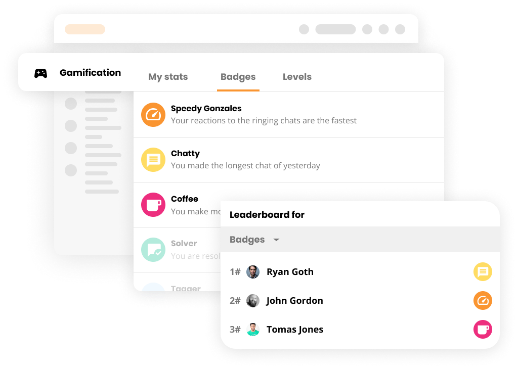 Visual example of Gamification feature in LiveAgent