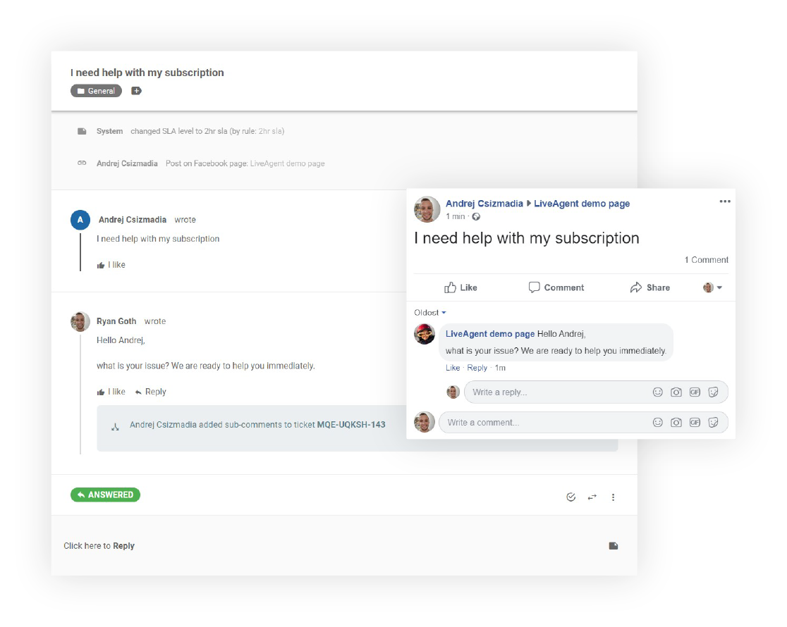 Usluga za klijente na društvenim mrežama na Facebooku