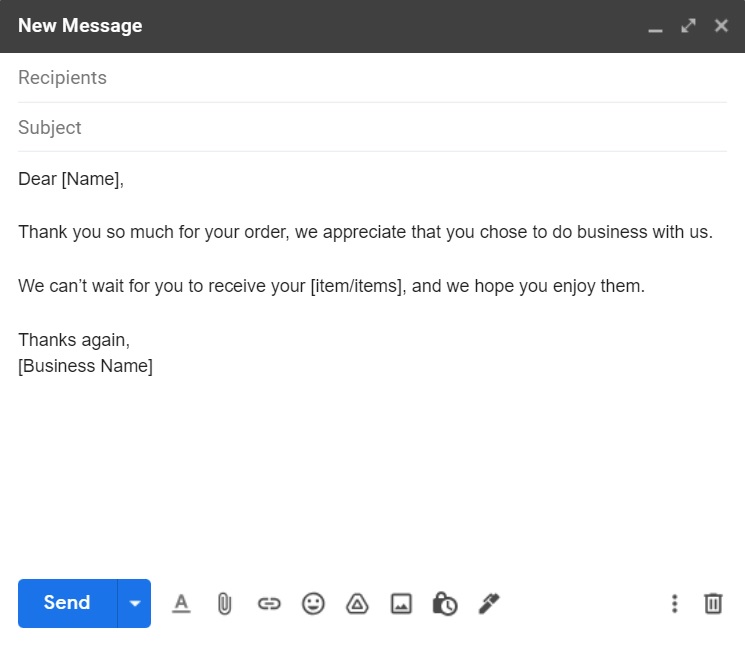 Predložak maila za zahvalu