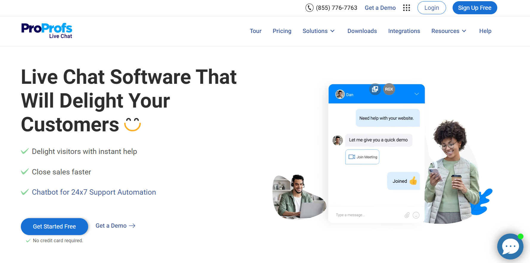 Početna stranica ProProfs Chat - softver za live chat za zadovoljstvo kupaca u e-trgovini