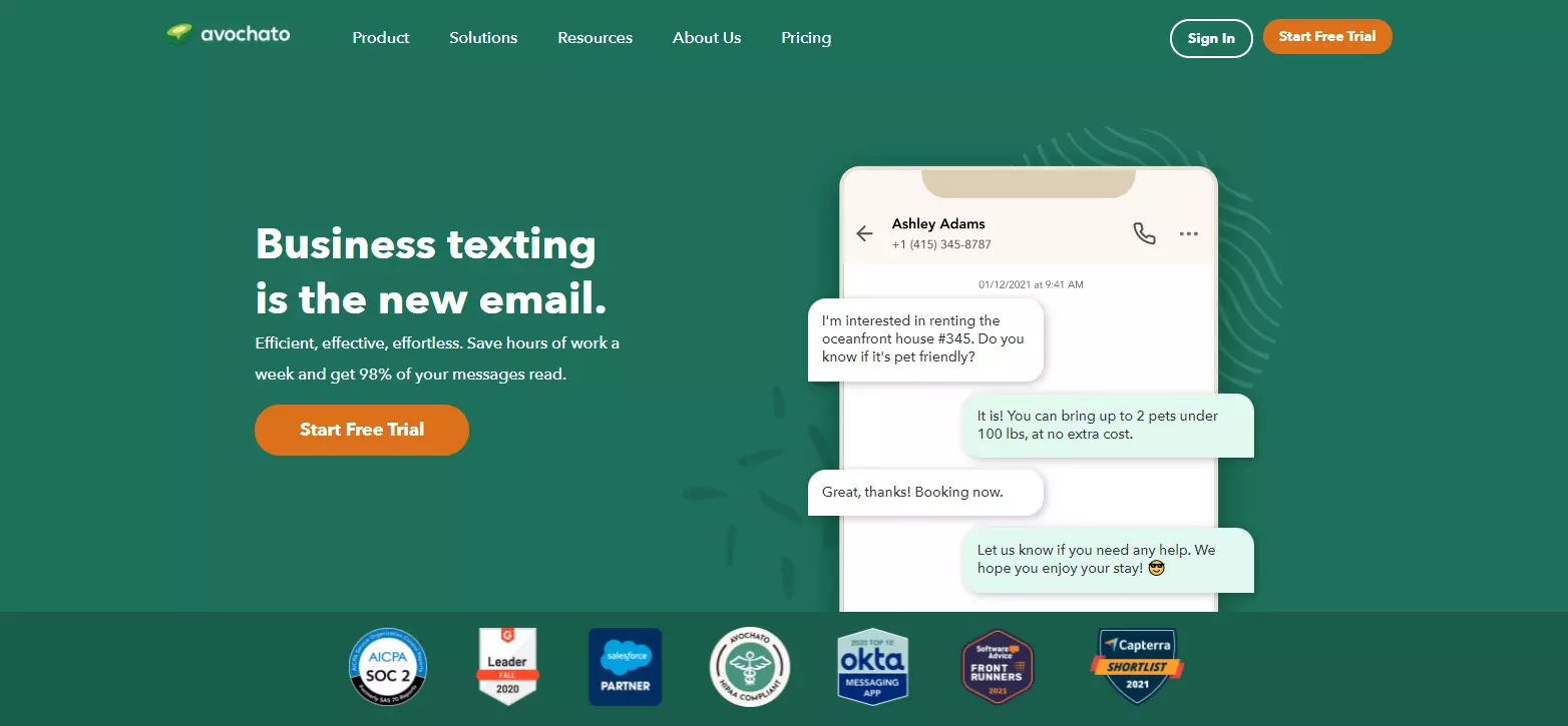 Avochato početna stranica