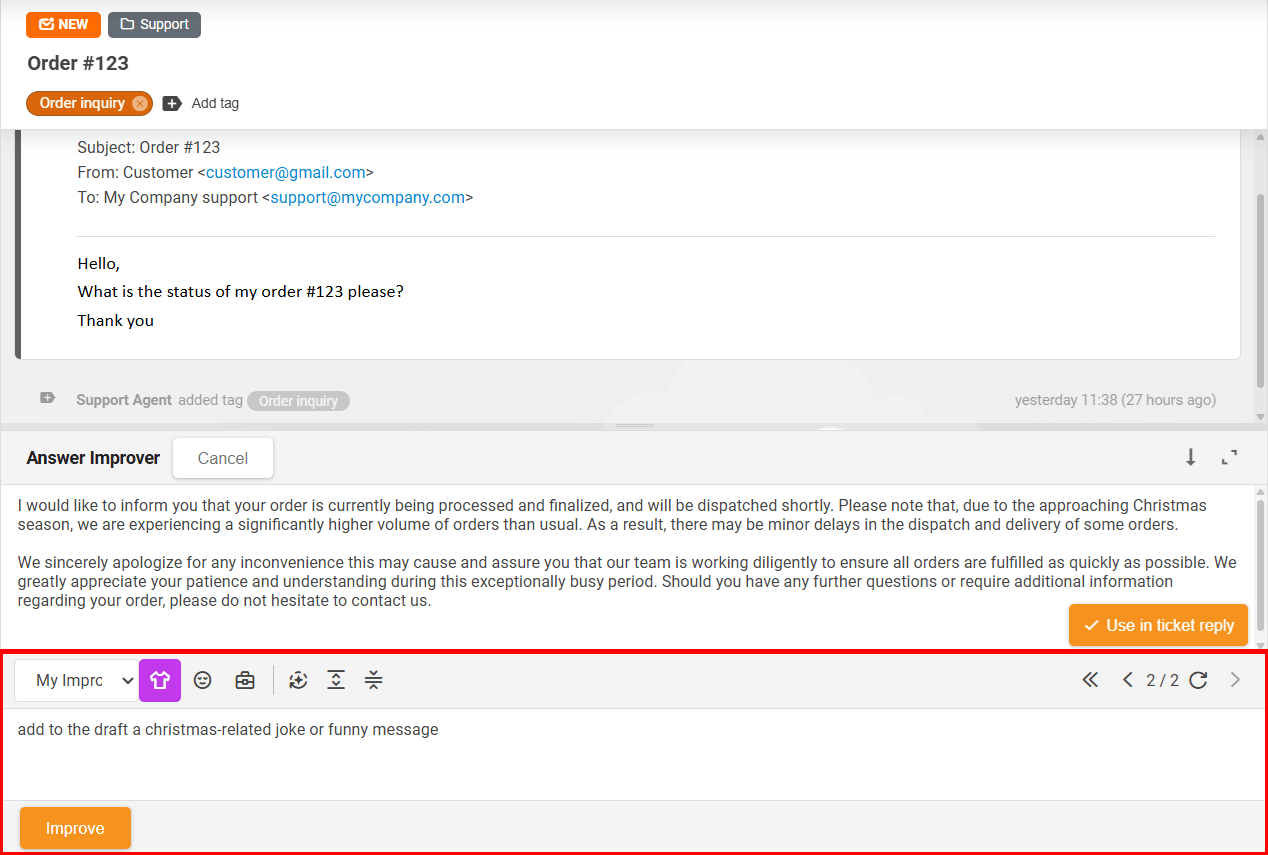 Uređivanje odgovora s Answer Composerom
