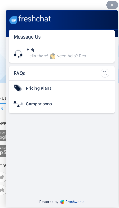 FreshChat live chat prozor