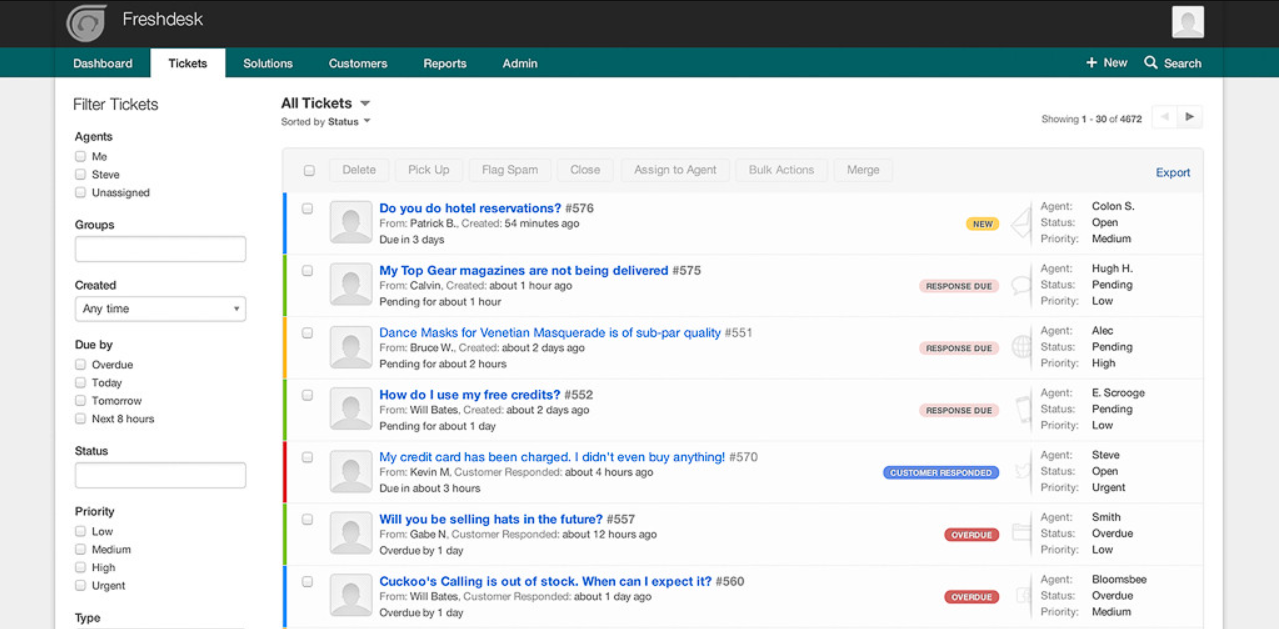 Aktivnost tiketa Freshdesk