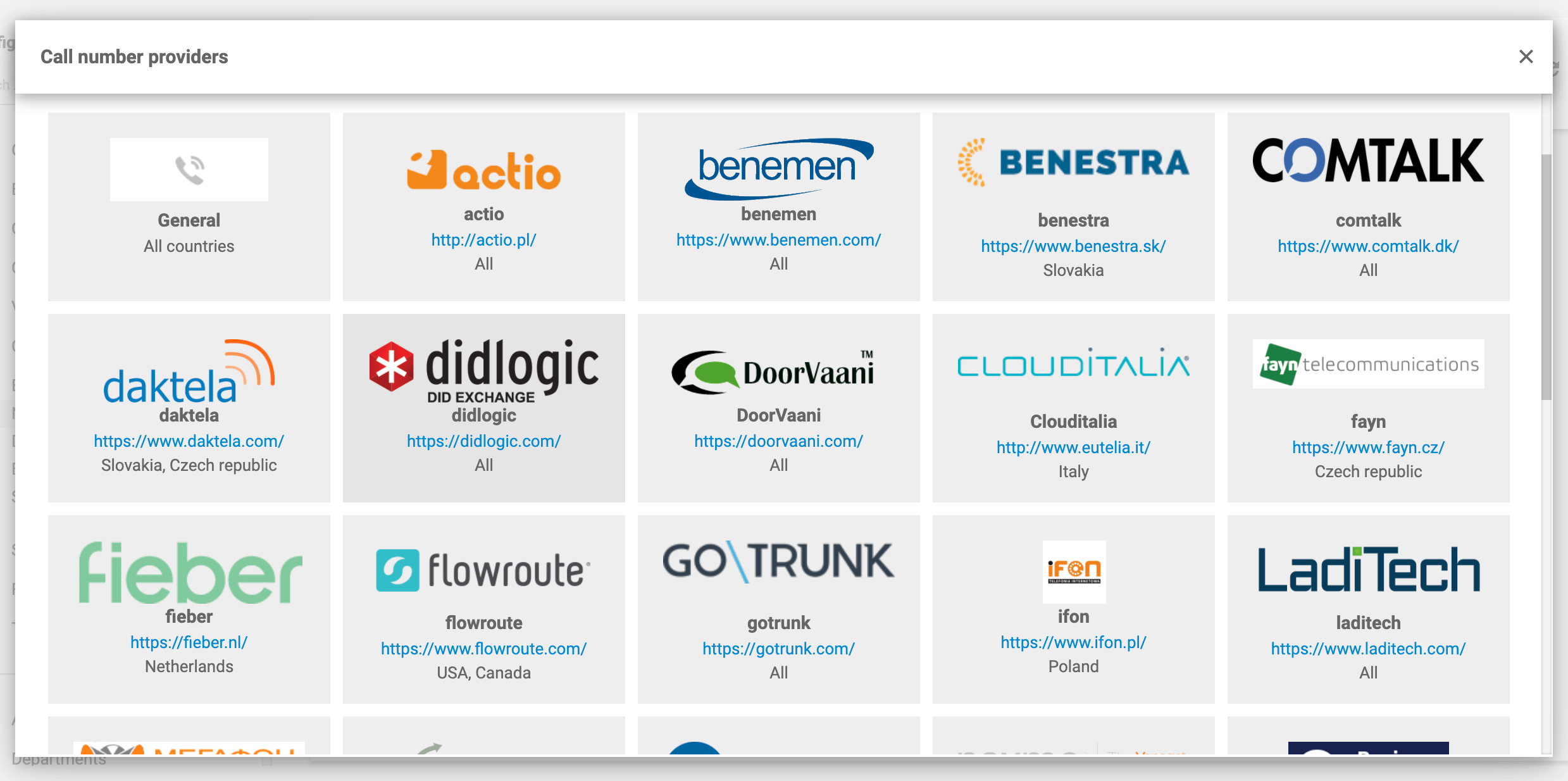 Integracije VoIP partneri LiveAgent
