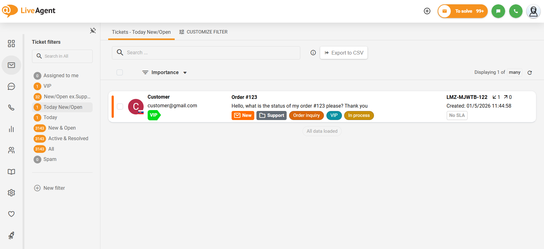 Pregled skupivog podmenija LiveAgent-a