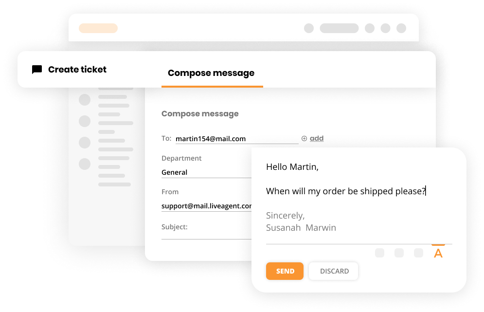 Kreiraj tiket u Help desk softveru - LiveAgent