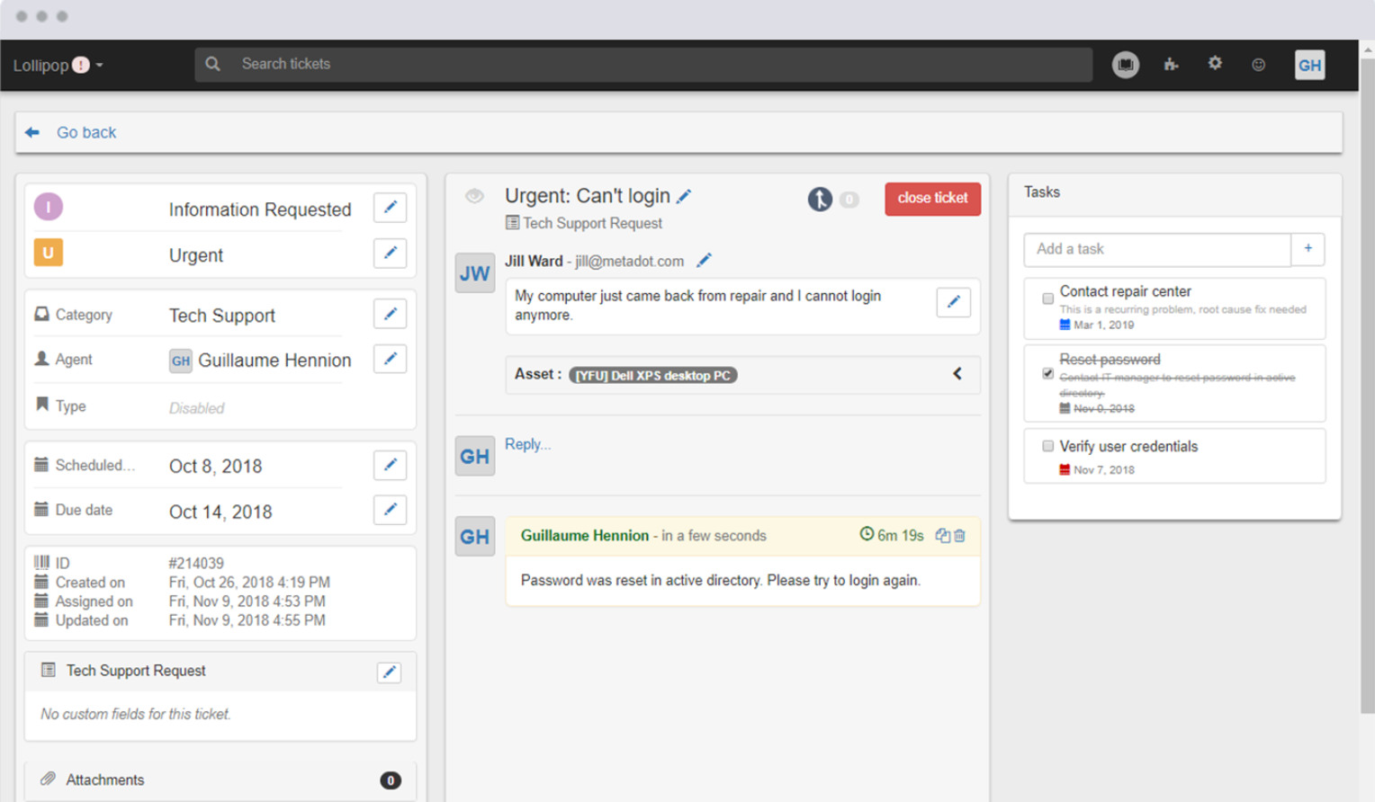 Mojo IT Helpdesk zadaci tiketa