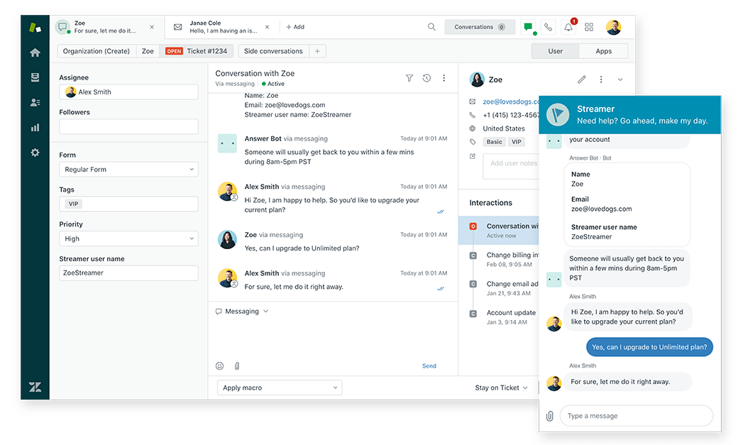 Zendesk korisničke podrške i razgovore