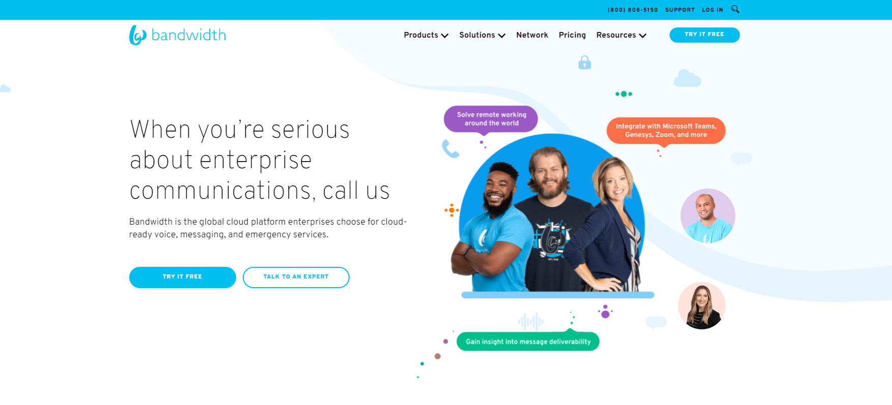 Bandwidth VoIP pružatelj web stranica