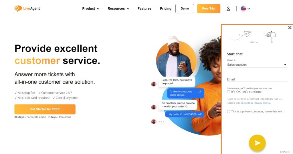 slika LiveAgent-ovog live chata za brzu i jednostavnu korisničku podršku