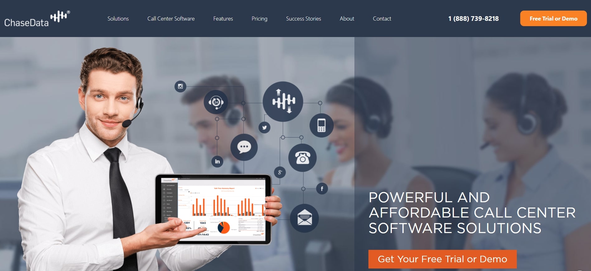 ChaseData CCaaS VoIP pružatelj web stranica