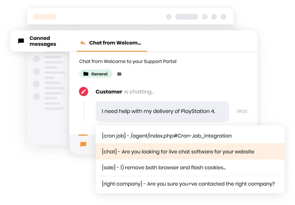 Značajka unaprijed napisanih poruka u LiveAgent-ovom softveru live chata