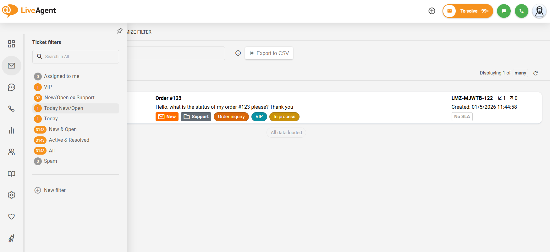 Mogućnost skupljanja lijevog bočnog podmenija