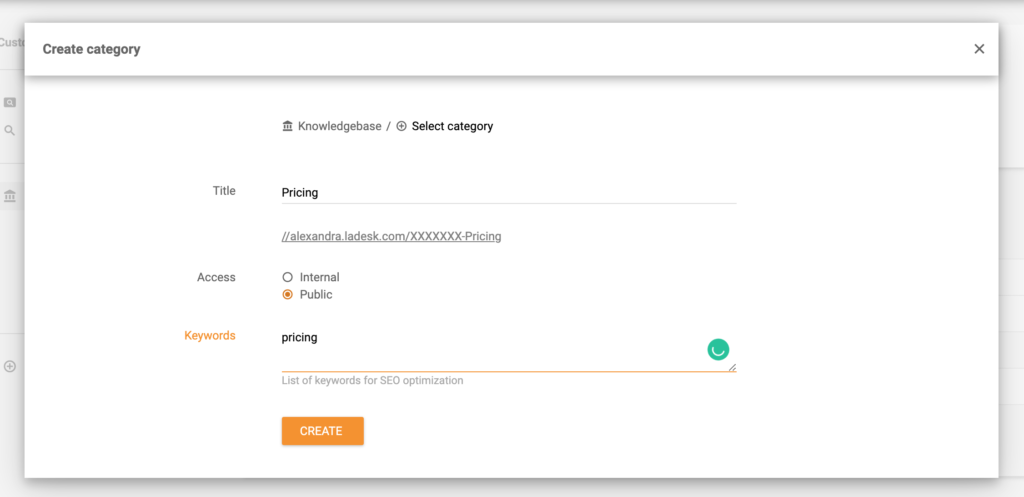Stvaranje kategorije baze znanja u LiveAgent-u