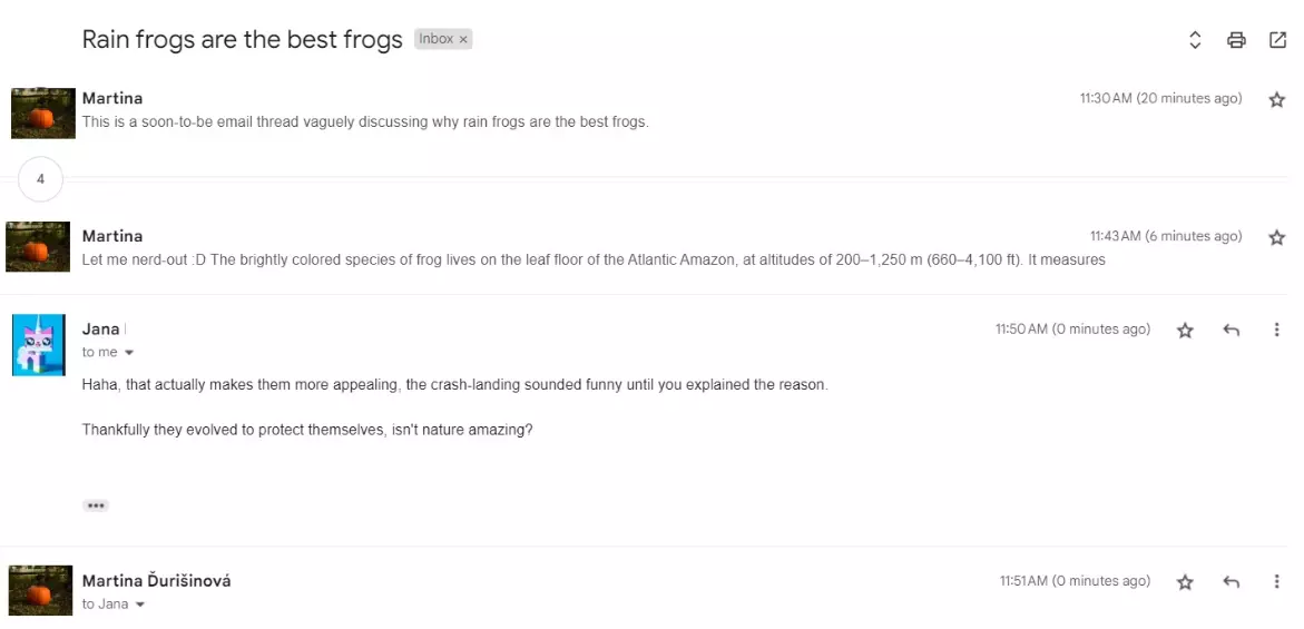 Nit e-pošte koja se sastoji od više poruka koje raspravljaju istu temu.