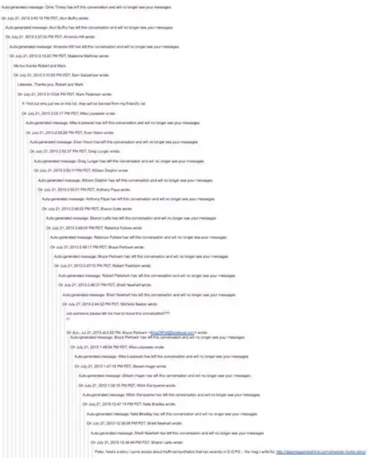 Dugačak i neorganiziran lanac e-pošte.