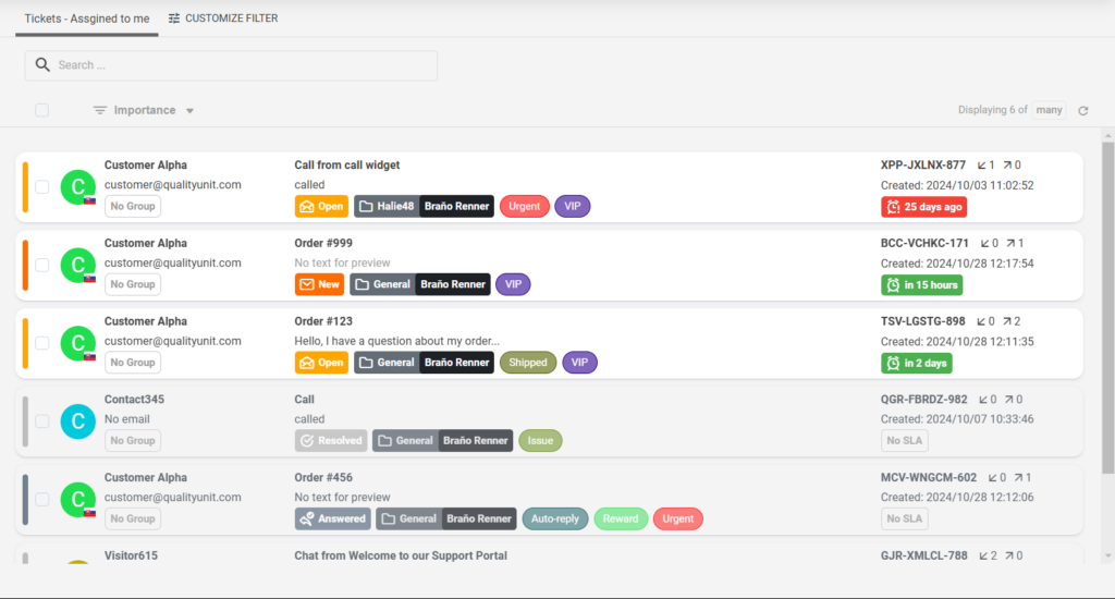 Zaslon upravljanja kartama s detaljima karte kupca koji pokazuje odgovoran prikaz karte.