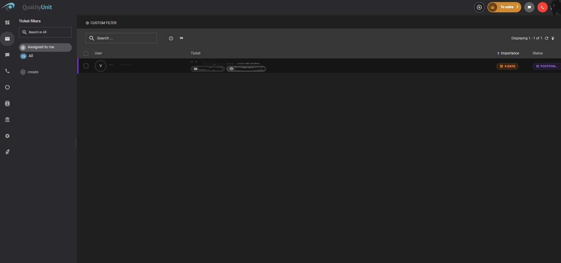 LiveAgent sučelje dark blue teme