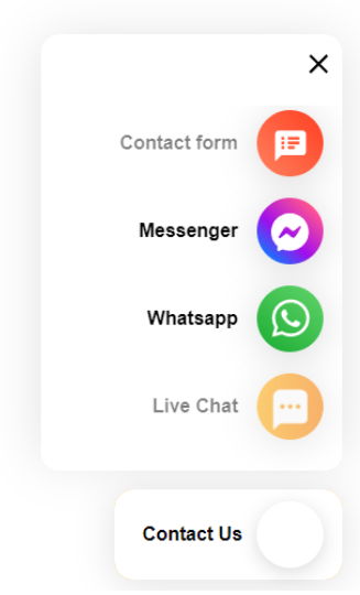 Gumb Kontaktirajte nas LiveAgent-a s više komunikacijskih kanala koji pružaju dostupnu podršku