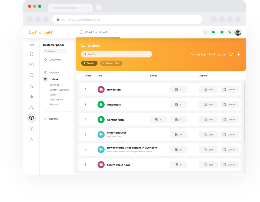 LiveAgent portal baze znanja za podršku