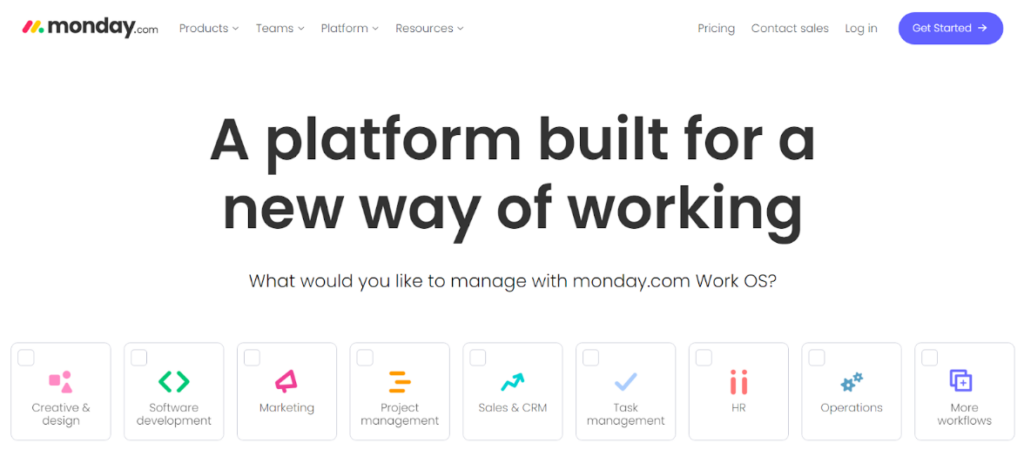 Početna stranica Monday.com