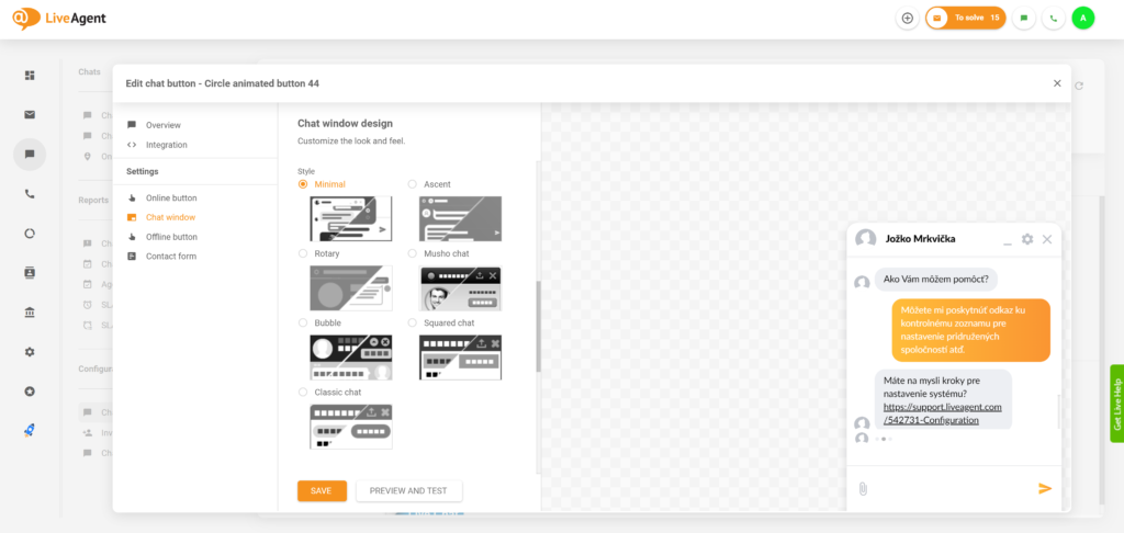 Novi dizajn LiveAgent prozora za live chat