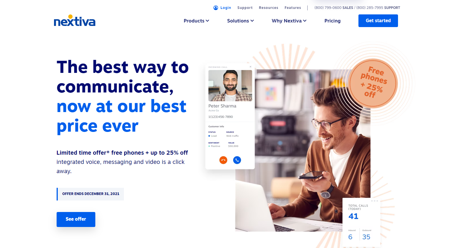 Nextiva web stranica