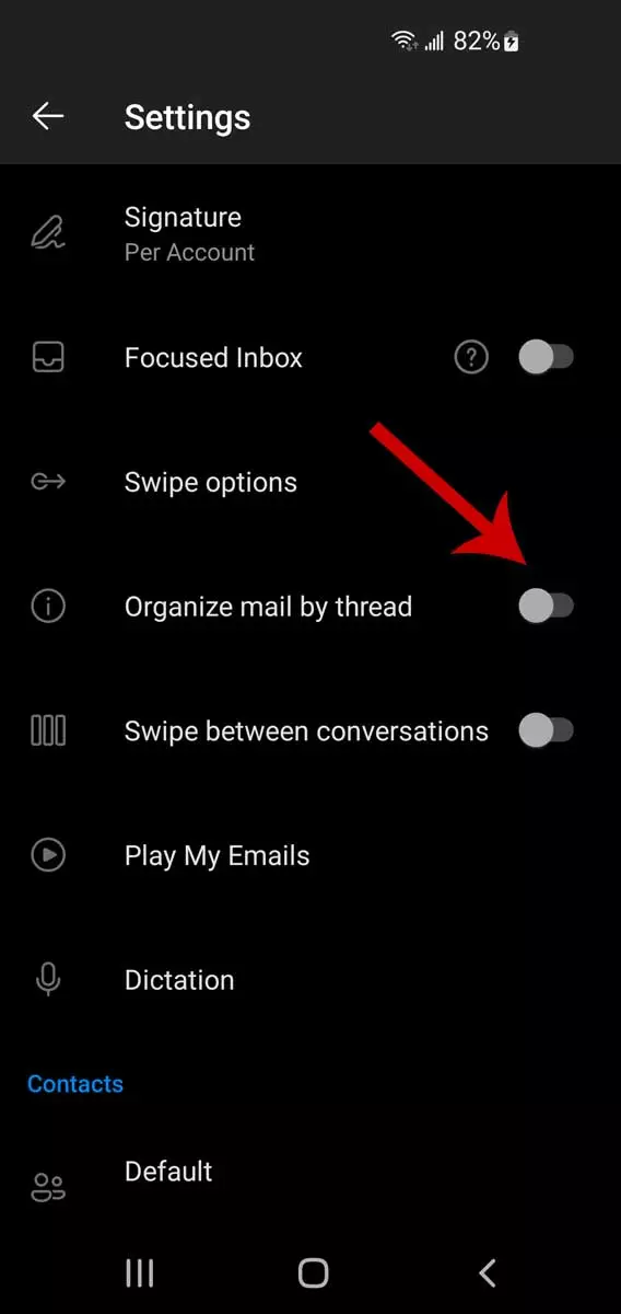 Niti e-pošte u Outlooku na mobilnim uređajima, korak 3