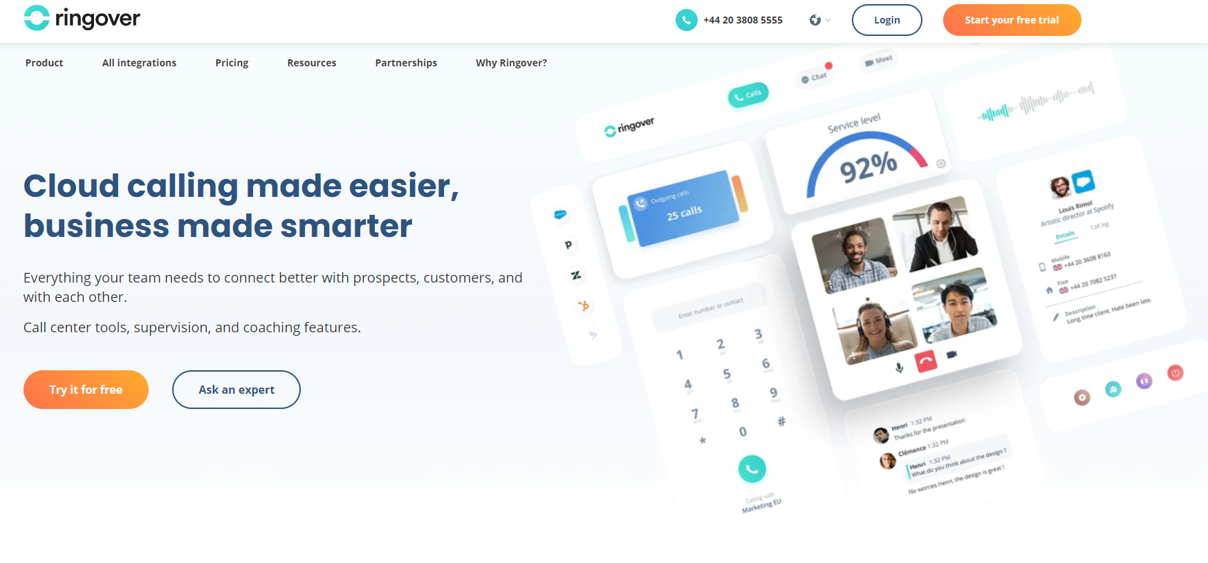 Ringover VoIP pružatelj web stranica