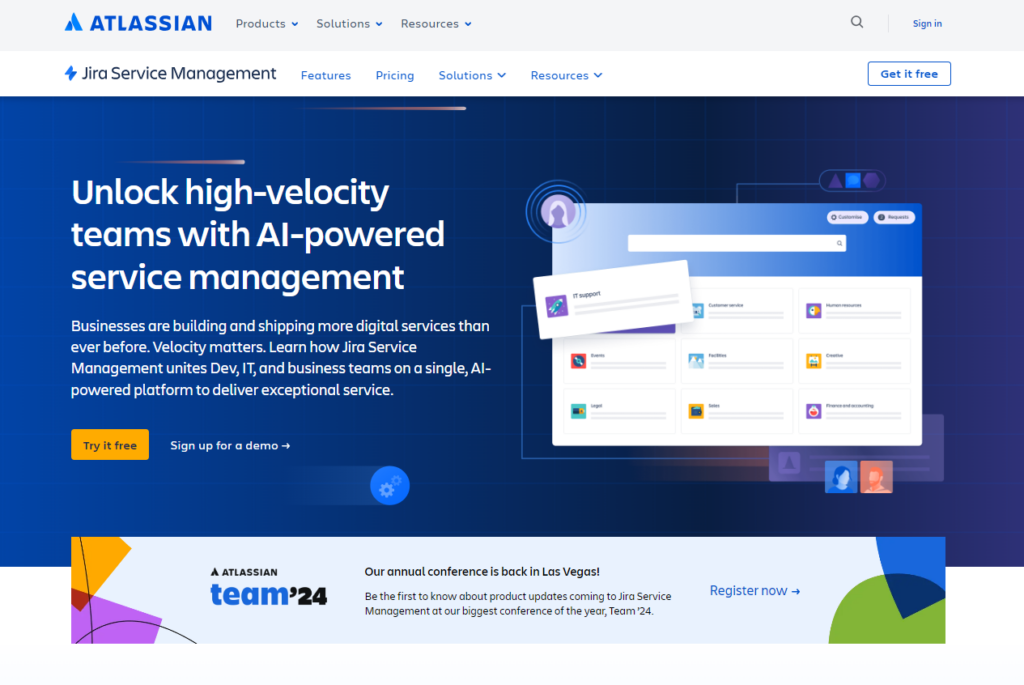 Jira Service Management početna stranica, Help Scout alternativa za help desk softver