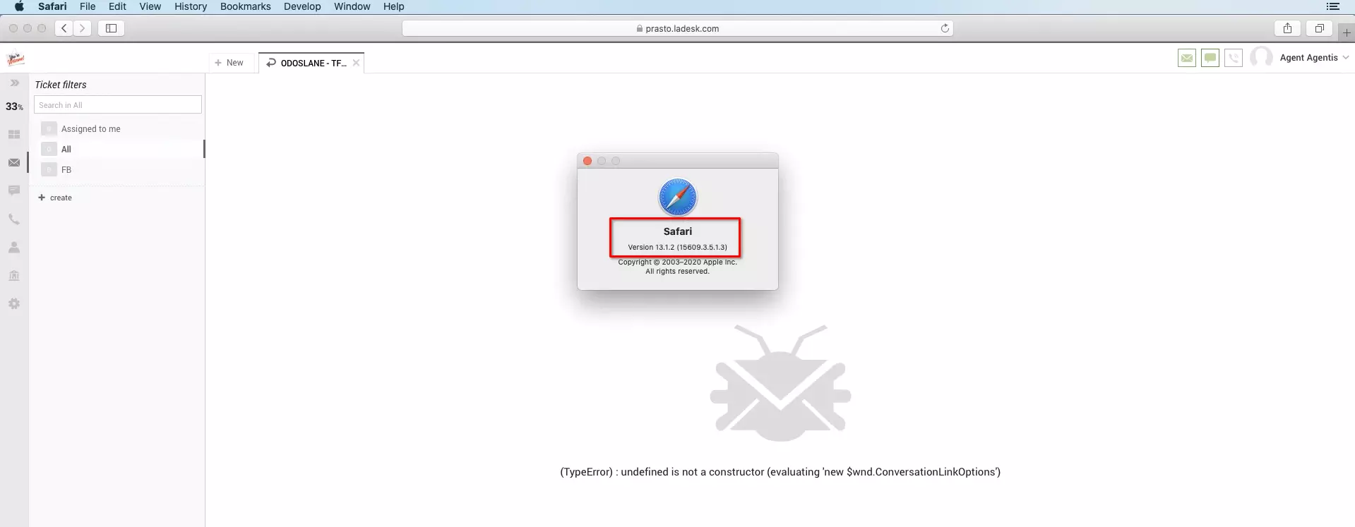 LiveAgent u Safari preglednicima nakon ažuriranja