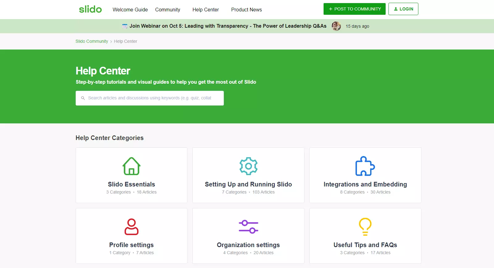 Centar pomoći Slido