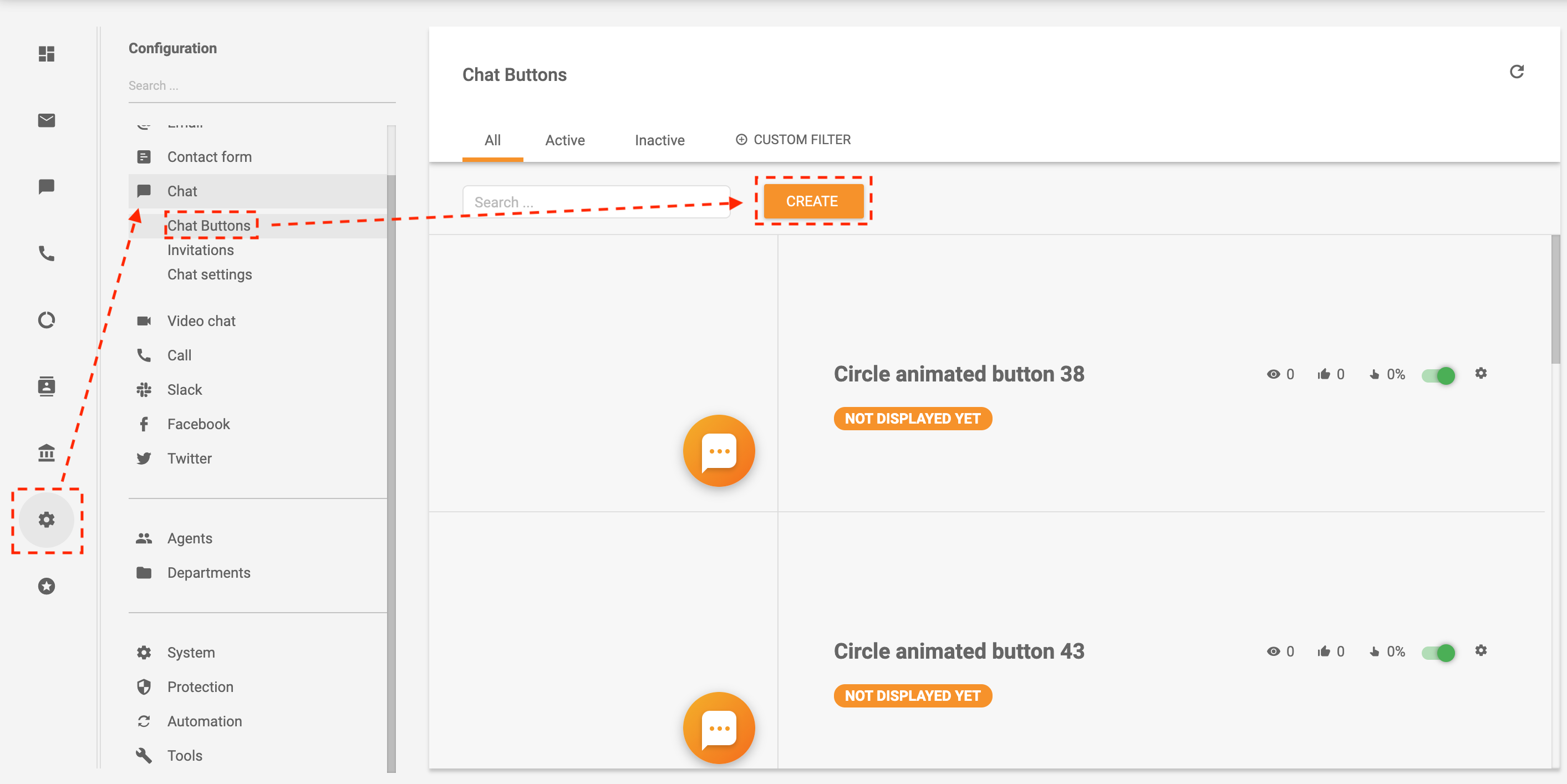 Primjer kako stvoriti chat gumb
