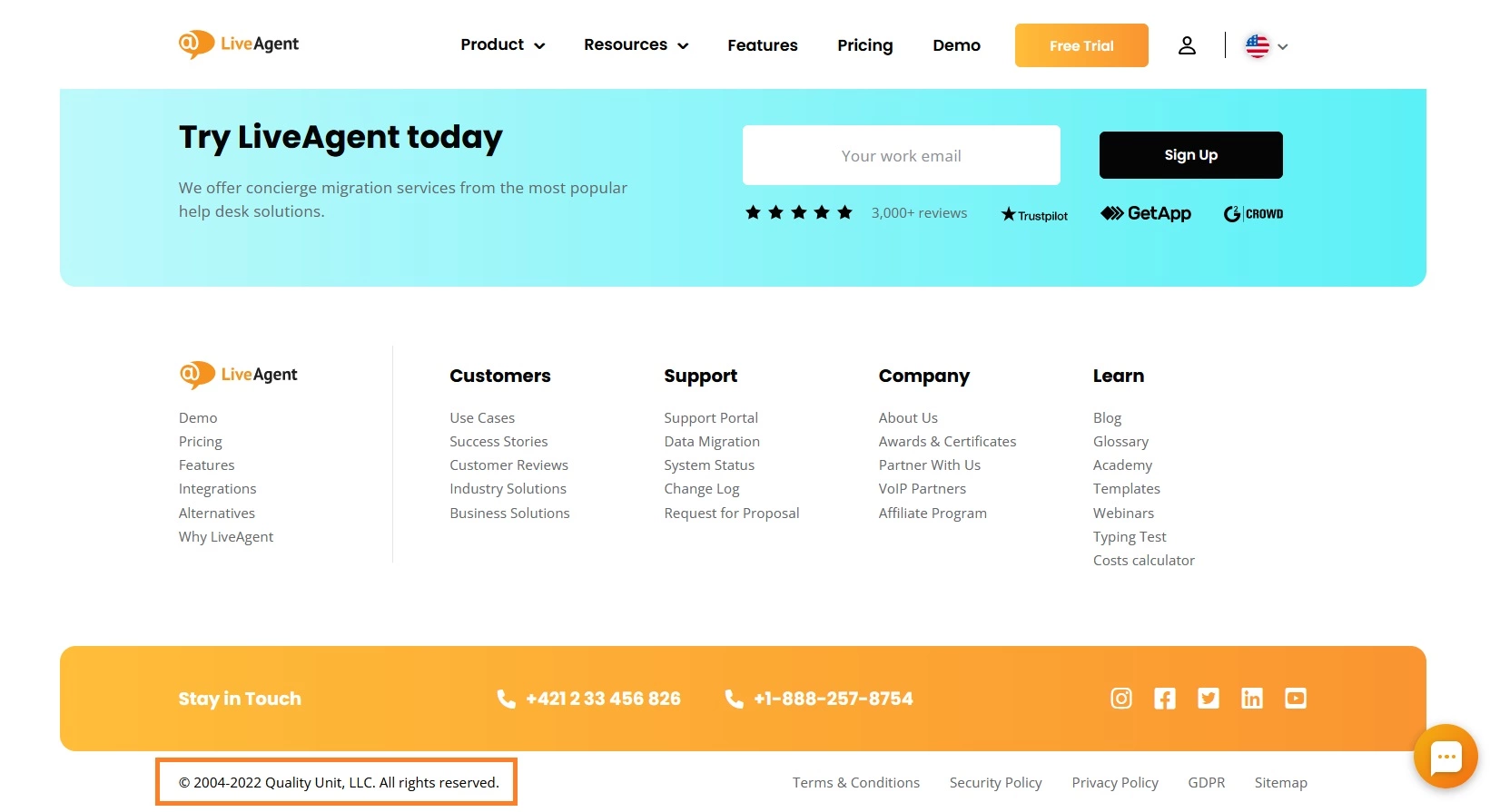 Autorska prava web stranice LiveAgent-a
