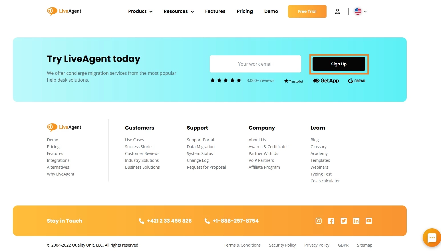 Opcija za prijavu LiveAgent-a