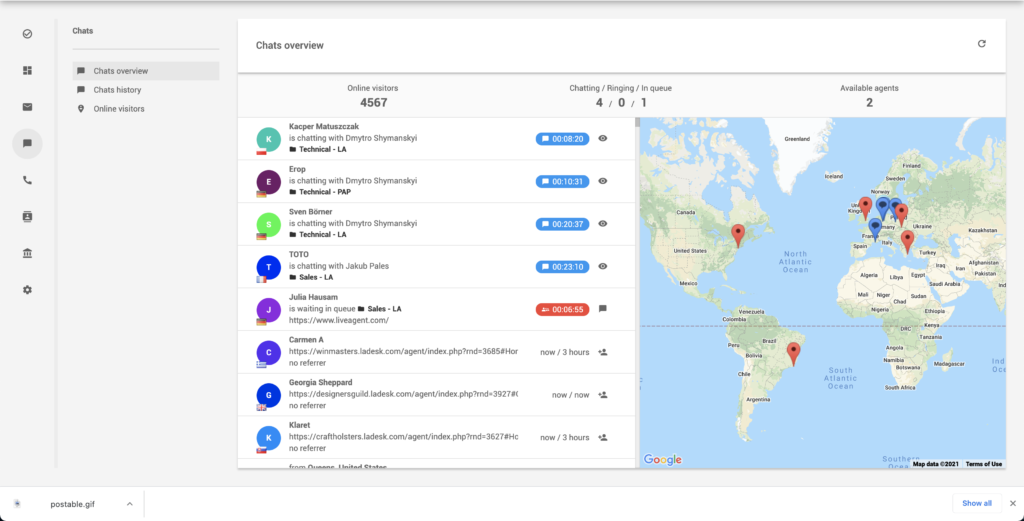Mrežni posjetitelji na web-mjesti - LiveAgent