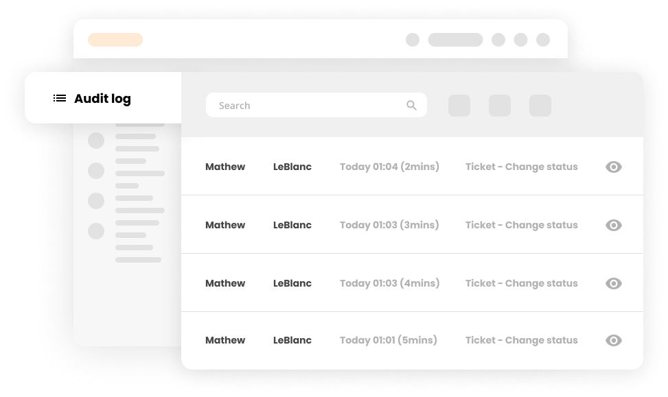 Filter dnevnika revizije u softveru za help desk ticketing - LiveAgent