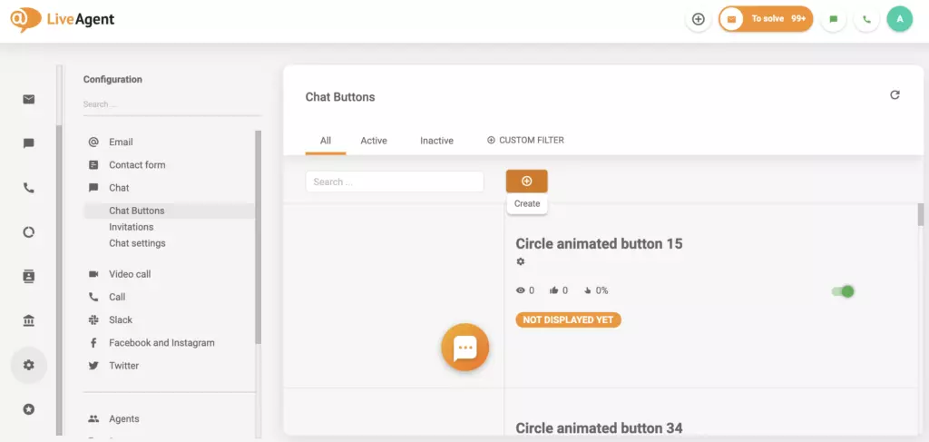 Postavka odjeljka chata LiveAgent