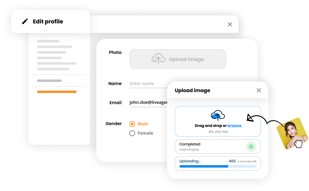 Uredite sliku profila agenta podrške ili kupca u softveru Help desk - LiveAgent