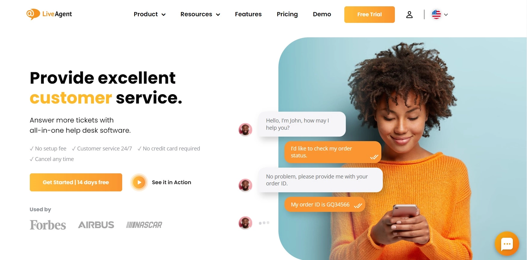 LiveAgent-ova početna stranica